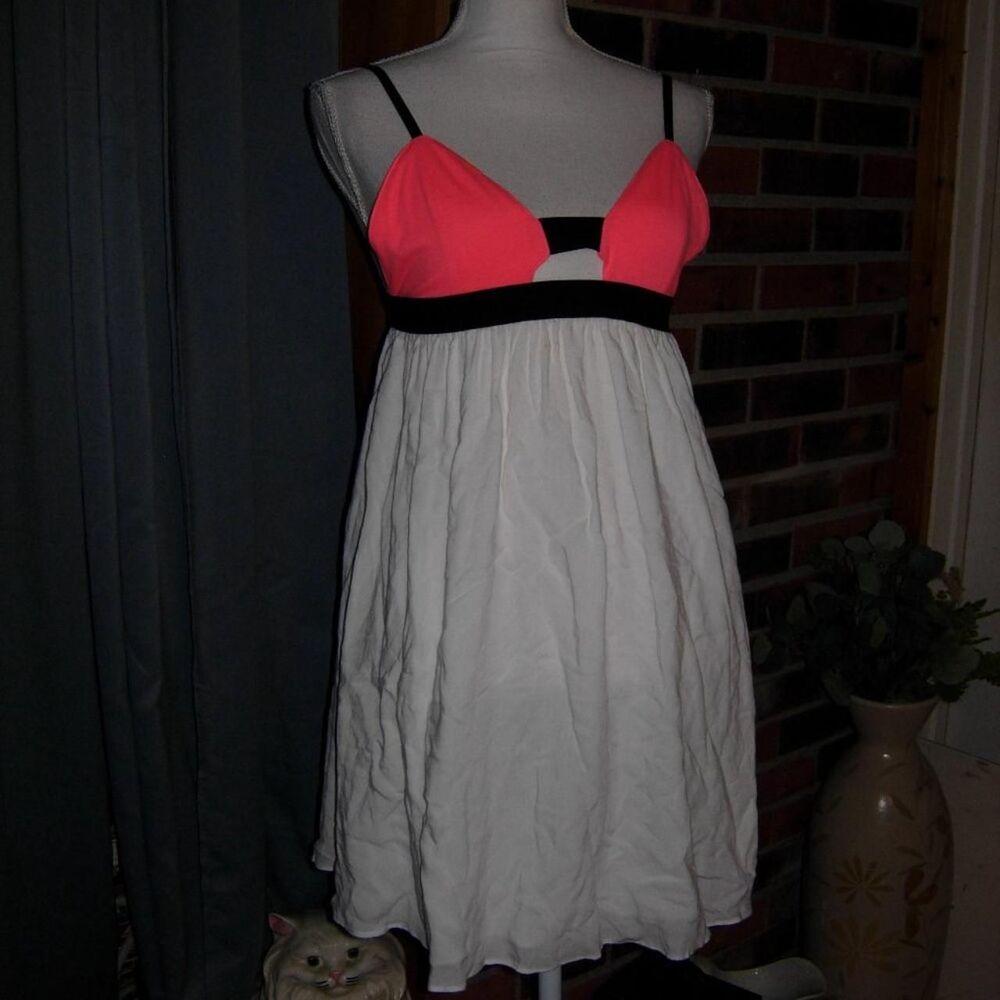 caren forbes White Neon Pink Dress S